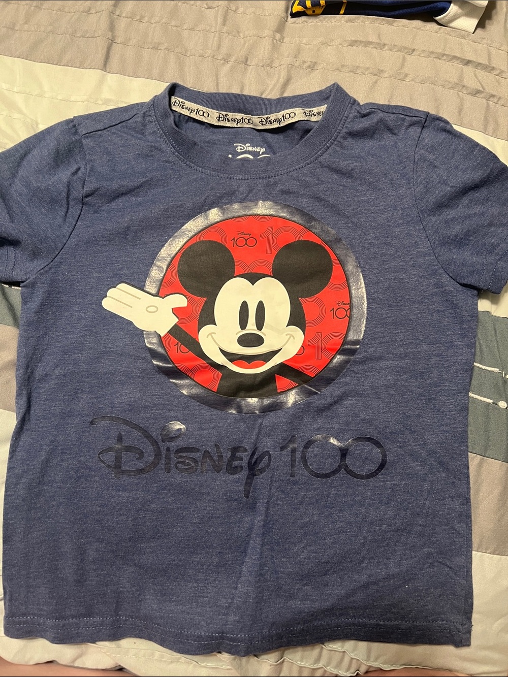 XS 4 Disney Blue Mickey Mouse Short Sleeve Tee with Red Graphic